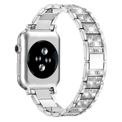 For Apple Watch 42 / 44 / 45 / 46 / 49mm xDfind Diamond Jewelry Stainless Steel Watch Band(Silver) by xDfind