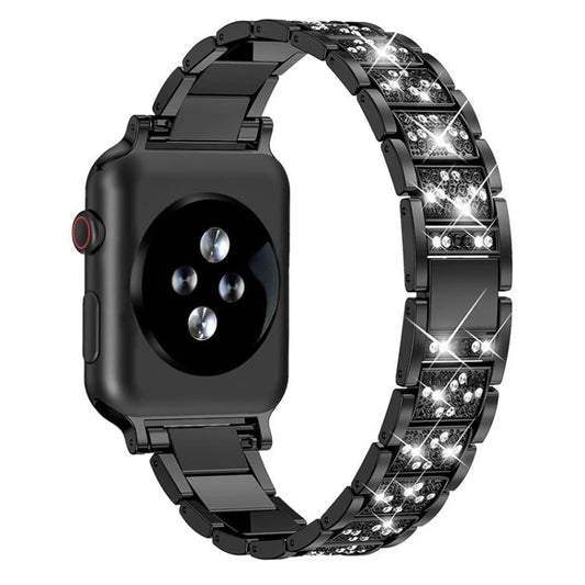 For Apple Watch 38 / 40 / 41 / S10 42mm xDfind Diamond Jewelry Stainless Steel Watch Band(Black) by xDfind