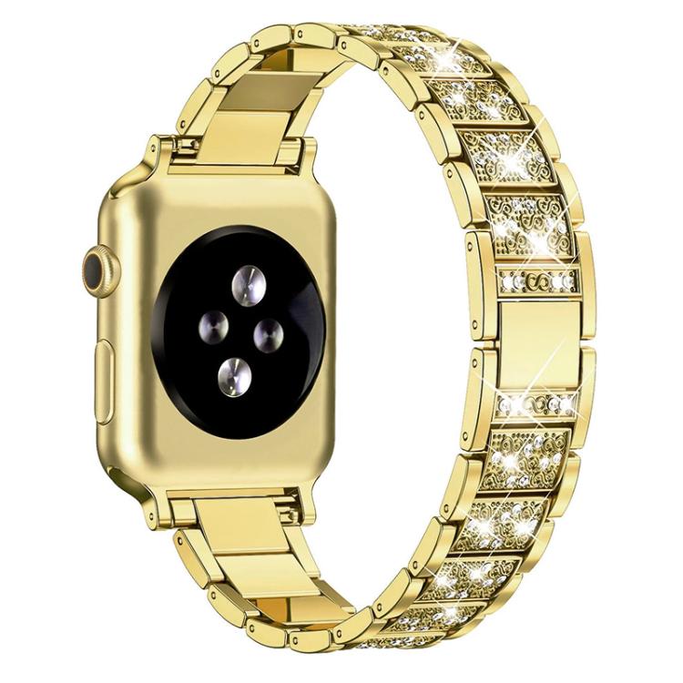 For Apple Watch 38 / 40 / 41 / S10 42mm xDfind Diamond Jewelry Stainless Steel Watch Band(Gold) by xDfind