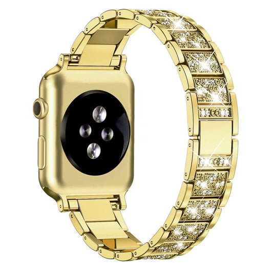 For Apple Watch 38 / 40 / 41 / S10 42mm xDfind Diamond Jewelry Stainless Steel Watch Band(Gold) by xDfind