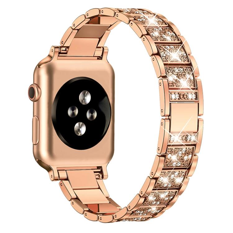 For Apple Watch 38 / 40 / 41 / S10 42mm xDfind Diamond Jewelry Stainless Steel Watch Band(Rose Gold) by xDfind