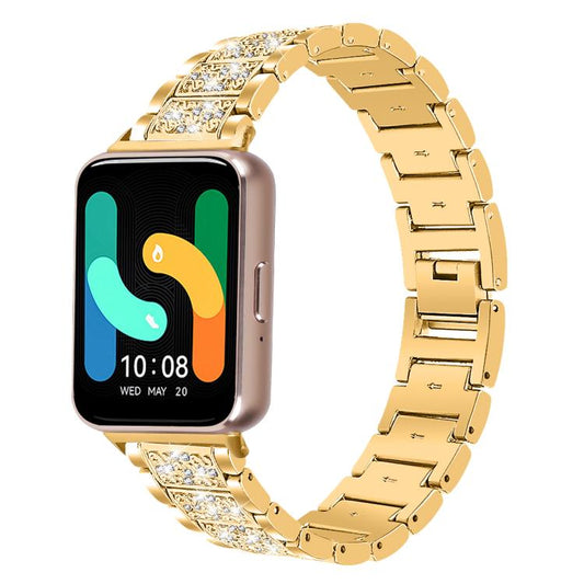For Samsung Galaxy Fit3 xDfind Diamond Jewelry Stainless Steel Watch Band(Gold) by xDfind