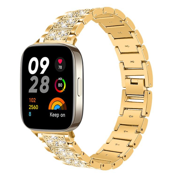 For Redmi Watch 3 20mm xDfind Diamond Jewelry Stainless Steel Watch Band(Gold) by xDfind