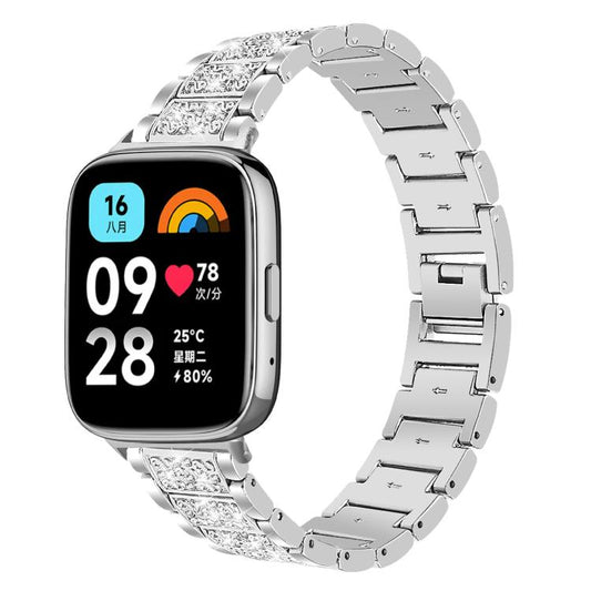 For Redmi Watch 3 Active / Lite 20mm xDfind Diamond Jewelry Stainless Steel Watch Band(Silver) by xDfind