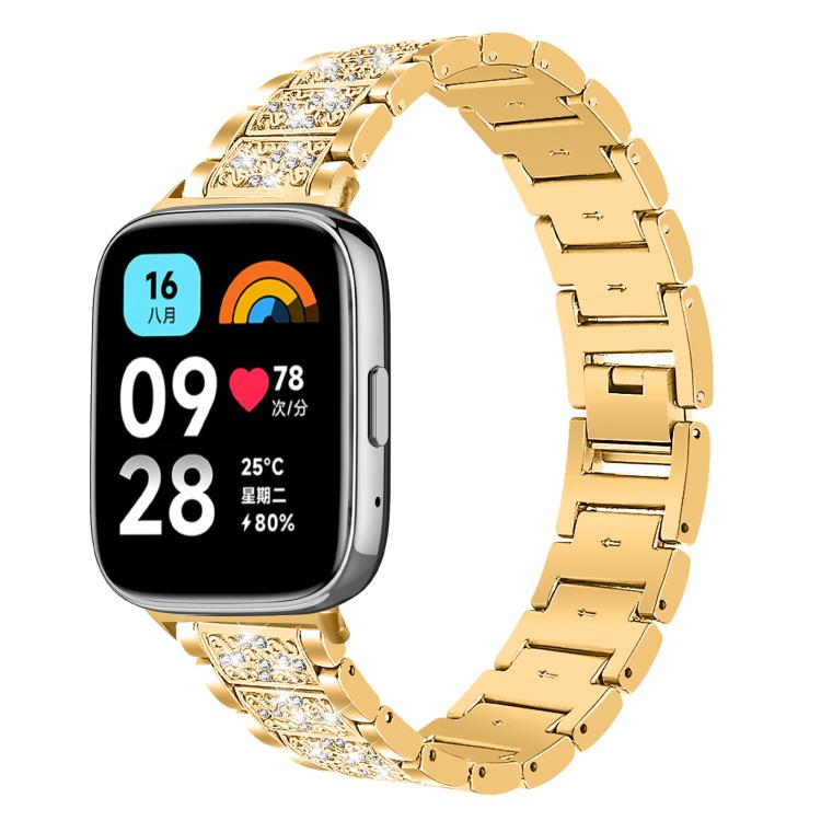 For Redmi Watch 3 Active / Lite 20mm xDfind Diamond Jewelry Stainless Steel Watch Band(Gold) by xDfind
