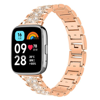 For Redmi Watch 3 Active / Lite 20mm xDfind Diamond Jewelry Stainless Steel Watch Band(Rose Gold) by xDfind