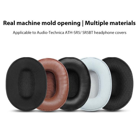2pcs Sponge Earmuffs Replacement Earpads For ATH-SR5 / SR5BT, Style:Black Ice Silk Cloth by bashfashion