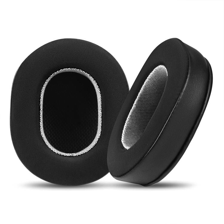 2pcs Ice Silk Cloth Replacement Earpads For Audio Technica ATH-MSR7 / M50X / M40(Black Grey) by bashfashion