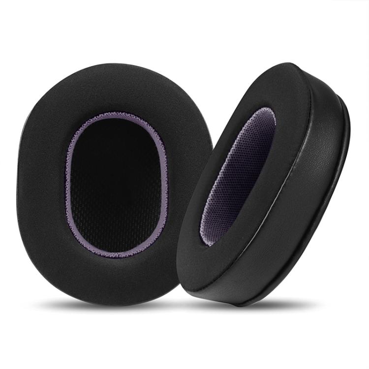 2pcs Ice Silk Cloth Replacement Earpads For Audio Technica ATH-MSR7 / M50X / M40(Black Purple) by bashfashion