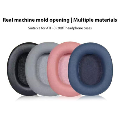 2pcs Sponge Earmuffs Replacement Earpads For Audio-Technica ATH-SR30BT, Style:Black Ice Silk Cloth by bashfashion