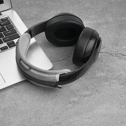 Sponge Earmuffs Replacement Earpads For Audio-Technica ATH-SR30BT, Style:Grey Leather Headband by bashfashion