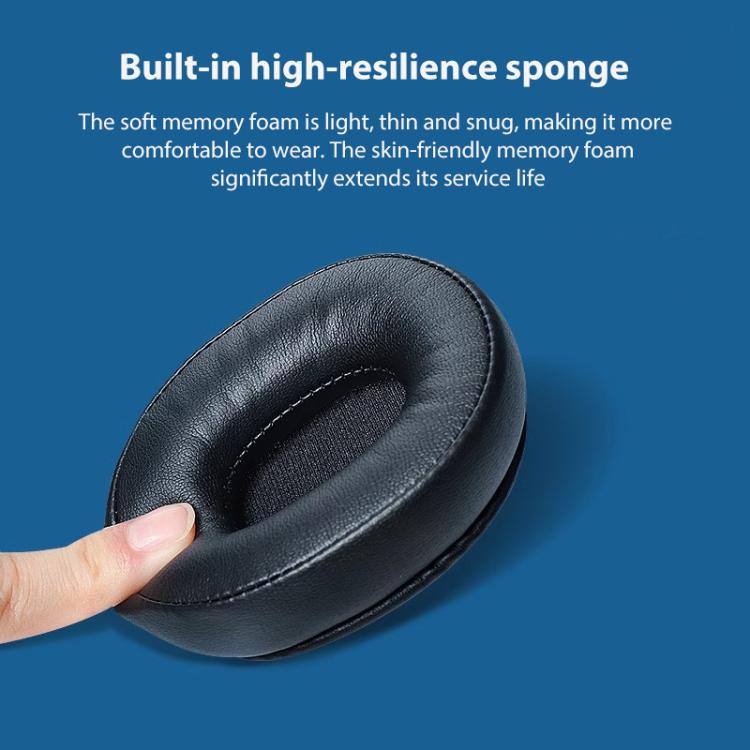 2pcs Sponge Earmuffs Replacement Earpads For Audio Technica ATH-M60X, Model:Black Lambskin by bashfashion