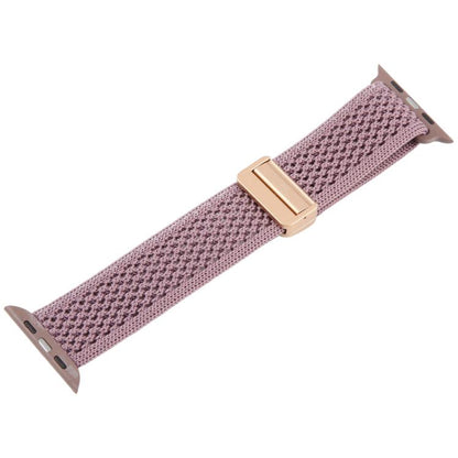 For Apple Watch 46mm / 49mm / 45mm / 44mm Magnetic Buckle Breathable Knitted Nylon Watch Band(Smoky Purple) by bashfashion