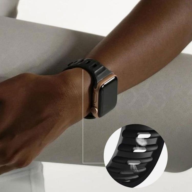 For Apple Watch Ultra 3 / 2 / 1 49mm Wave Texture Reverse Buckle Silicone Watch Band with TPU Case(Black) by bashfashion