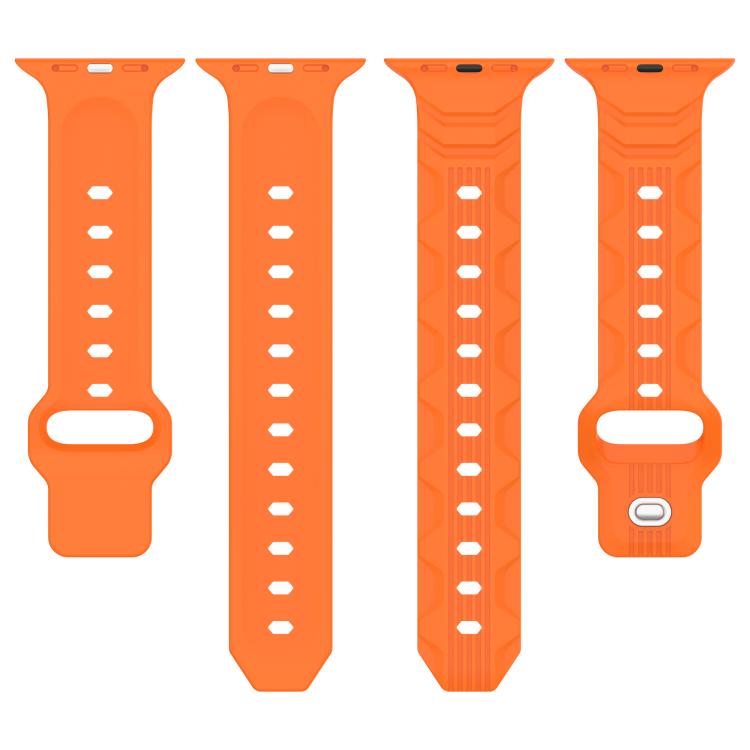 For Apple Watch 46mm / 49mm / 45mm / 44mm Vertical Grain Reverse Buckle Silicone Watch Band(White) by bashfashion