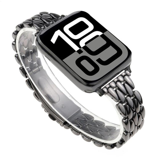 For Apple Watch 46mm / 49mm / 45mm / 44mm Water Drop Zinc Alloy Watch Band(Black) by bashfashion