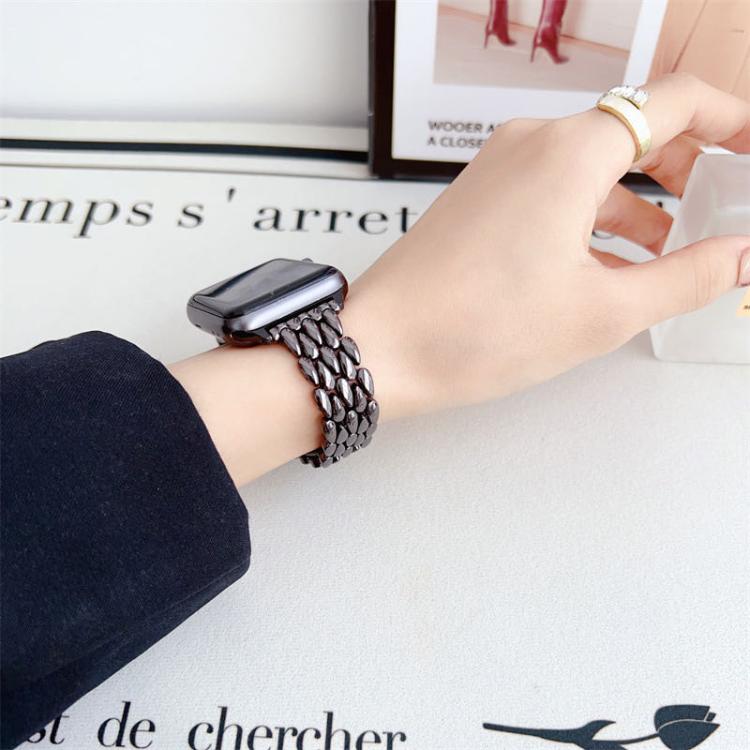 For Apple Watch 46mm / 49mm / 45mm / 44mm Water Drop Zinc Alloy Watch Band(Black) by bashfashion