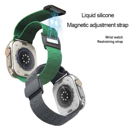 For Apple Watch 46mm / 49mm / 45mm / 44mm Magnetic Buckle Breathable Silicone Watch Band(Deep) by bashfashion