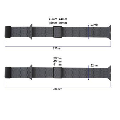 For Apple Watch 46mm / 49mm / 45mm / 44mm Magnetic Buckle Breathable Silicone Watch Band(Deep) by bashfashion