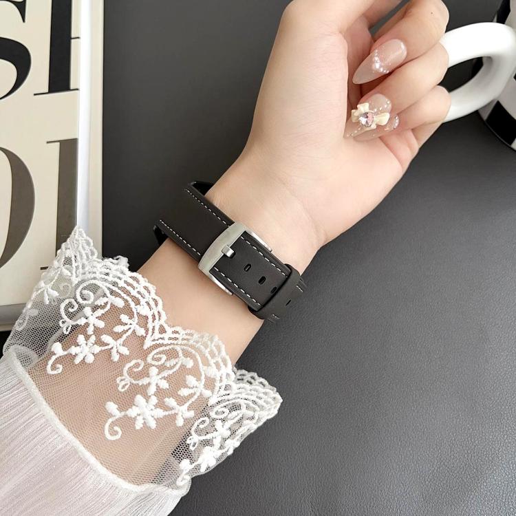 For Samsung Galaxy Watch Ultra / Ultra 2025 xDfind Flat Head Black Shark Fine Grain Leather Watch Band(Grey) by xDfind