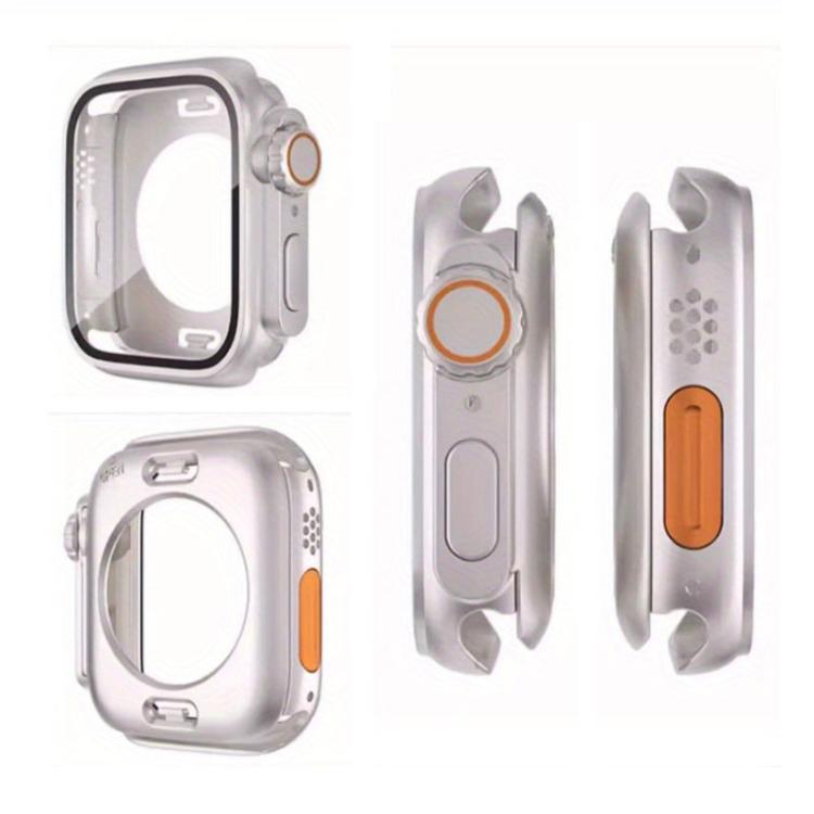 For Apple Watch Series 10 / 11 46mm Ladder Buckle Loop Nylon Watch Band with Change to Ultra 49mm Film PC Cover(Pink) by bashfashion