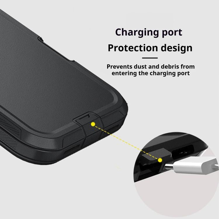 For iPhone 17 Pro Kalebol Shockproof PC Hybrid TPU Phone Case with Back Clip(Black) by Kalebol