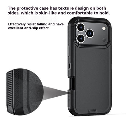 For iPhone 17 Pro Kalebol Shockproof PC Hybrid TPU Phone Case with Back Clip(Black) by Kalebol