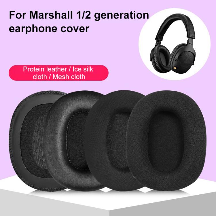 2pcs Sponge Earmuffs Replacement Earpads For Marshall Monitor, Model:Football Net(Black) by bashfashion