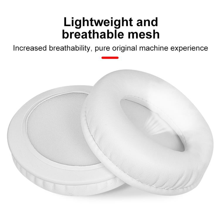 2pcs Protein Leather Earpads For Brookstone Yowu Selkirk Model Z 3G Cat Ear Headphone(White) by bashfashion