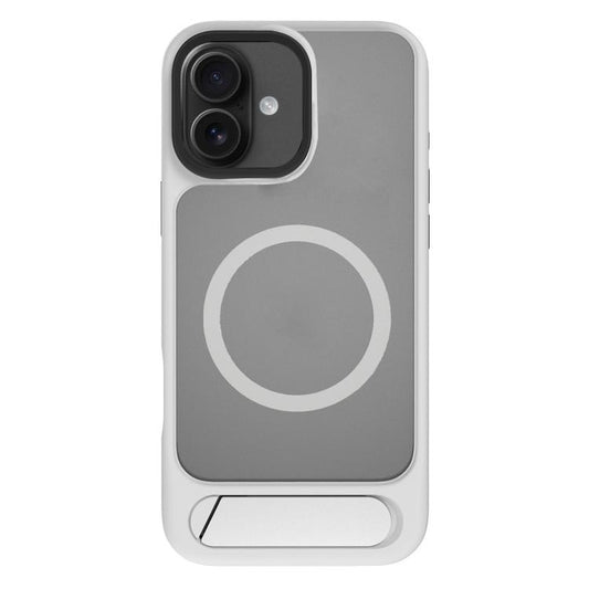 For iPhone 17 Kalebol MagSafe Invisible Tilt Holder PC Hybrid TPU Case(Grey White) by Kalebol