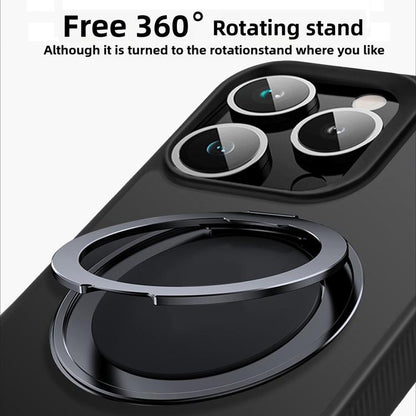 For iPhone Air Kalebol Rotating Holder MagSafe PC Hybrid TPU Phone Case(Black) by Kalebol