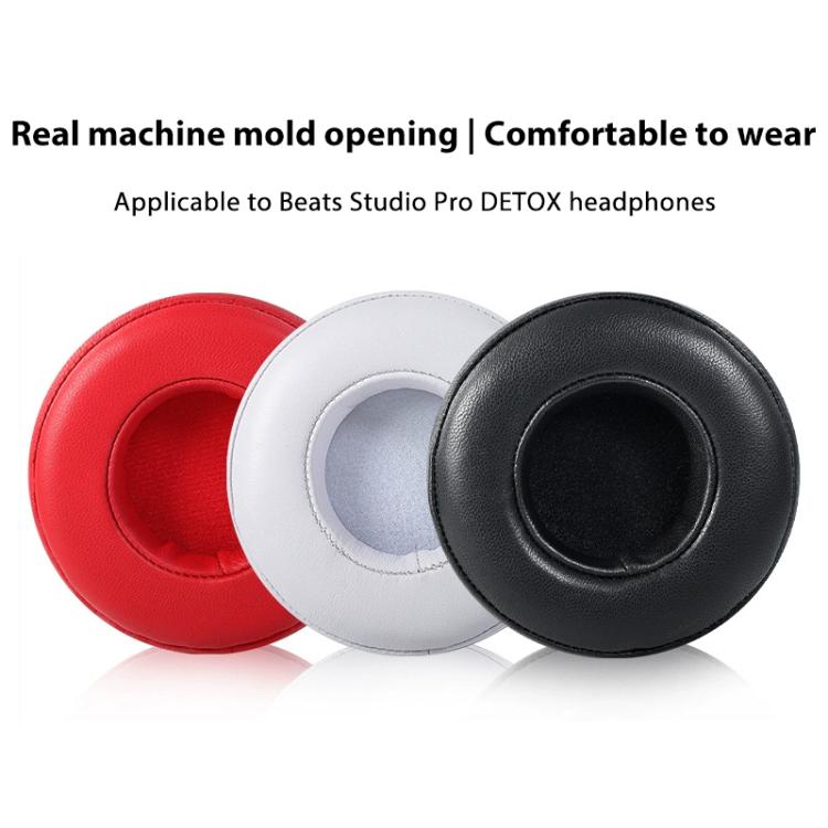 2pcs Protein Leather Replacement Earpads For Beats Studio Pro(Red) by bashfashion