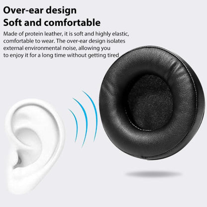 2pcs Protein Leather Replacement Earpads For EDIFIER G4 Pro(Black) by bashfashion