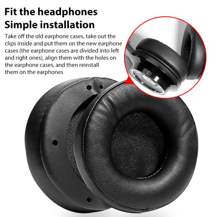 2pcs Protein Leather Replacement Earpads For EDIFIER G4 Pro(Black) by bashfashion