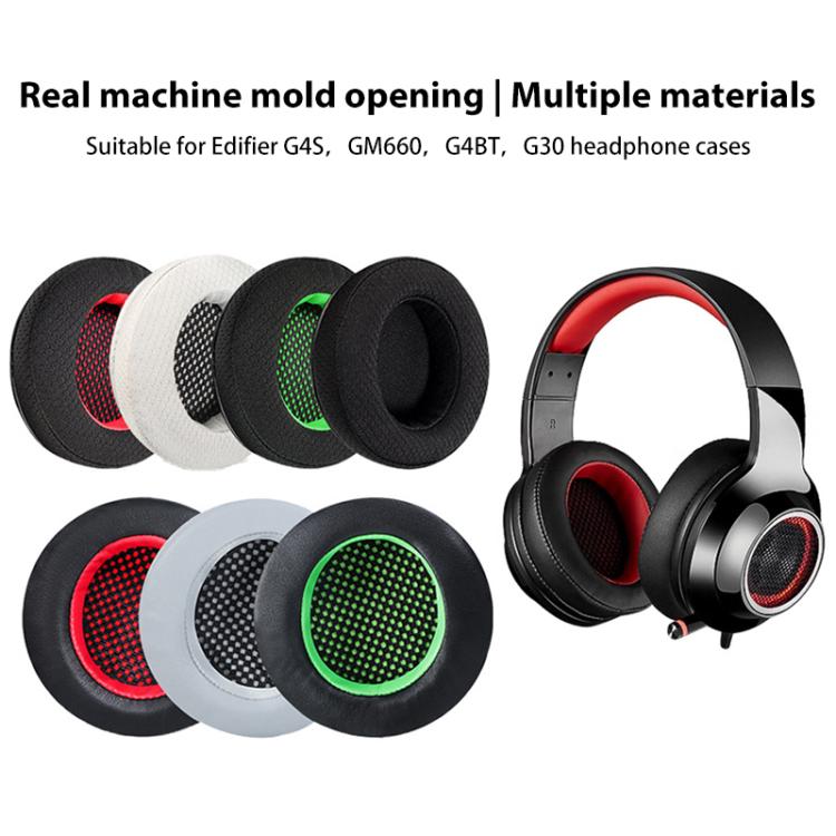 2pcs Mesh Replacement Earpads For EDIFIER HECATE G4(Black Red) by bashfashion