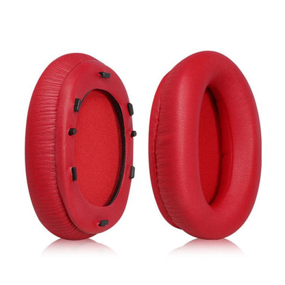 2pcs Protein Leather Snap-on Replacement Earpads For EDIFIER W800BT PLUS(Red) by bashfashion