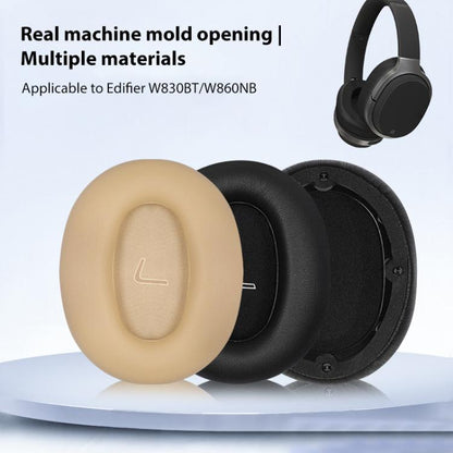 2pcs Lambskin Replacement Earpads For EDIFIER W830BT / W860NB(Apricot) by bashfashion