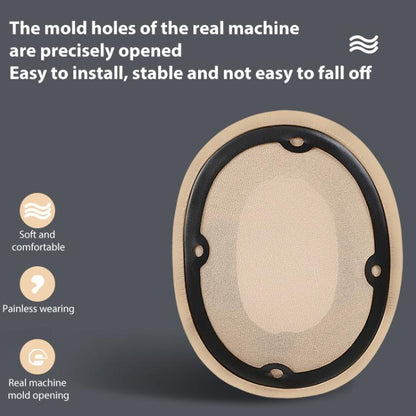 2pcs Lambskin Replacement Earpads For EDIFIER W830BT / W860NB(Apricot) by bashfashion