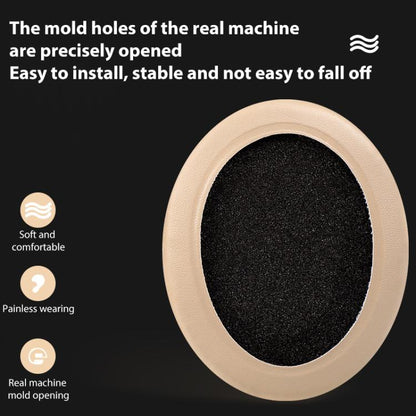 2pcs Protein Leather Replacement Earpads For EDIFIER H840 / H841P / K830 / G3 / K5000 / K6500(Apricot) by bashfashion