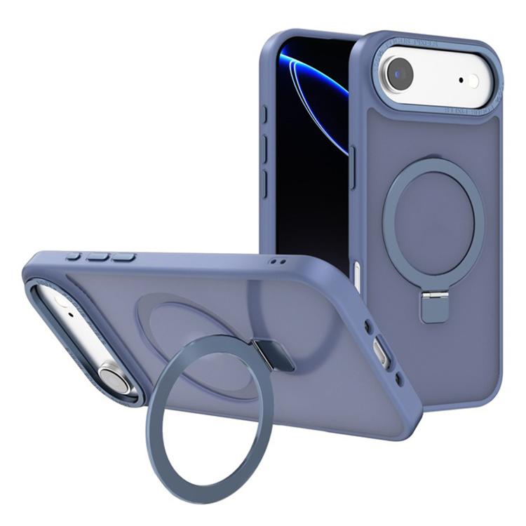 For iPhone Air Kalebol Metal Lens Frame MagSafe Holder Frosted PC Phone Case(Sierra Blue) by Kalebol