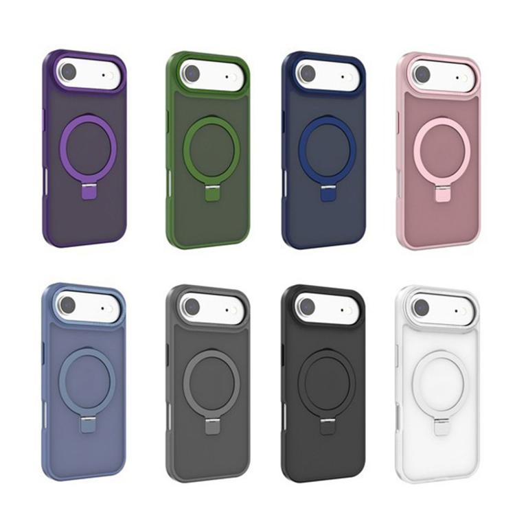 For iPhone 17 Pro Kalebol Metal Lens Frame MagSafe Holder Frosted PC Phone Case(Black) by Kalebol