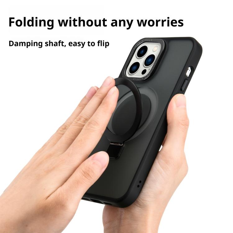 For iPhone Air Kalebol Metal Lens Frame MagSafe Holder Frosted PC Phone Case(Navy Blue) by Kalebol