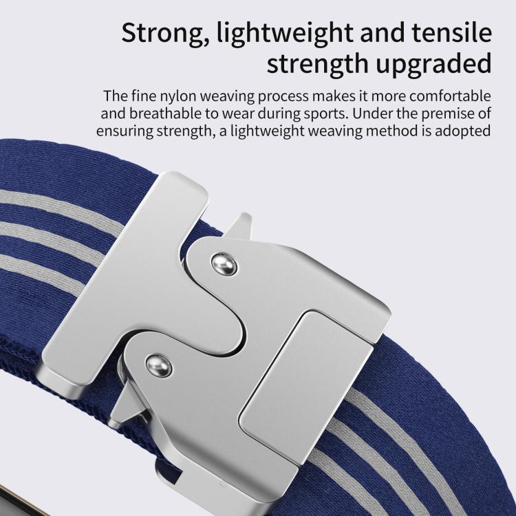 For Apple Watch 38 / 40 / 41 / S10 42mm xDfind Parachute Buckle 3-Stripe Braided Nylon Watch Band(Blue White) by xDfind