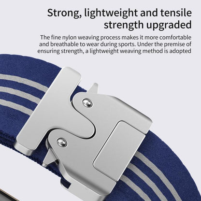 For Apple Watch 38 / 40 / 41 / S10 42mm xDfind Parachute Buckle 3-Stripe Braided Nylon Watch Band(Blue White) by xDfind