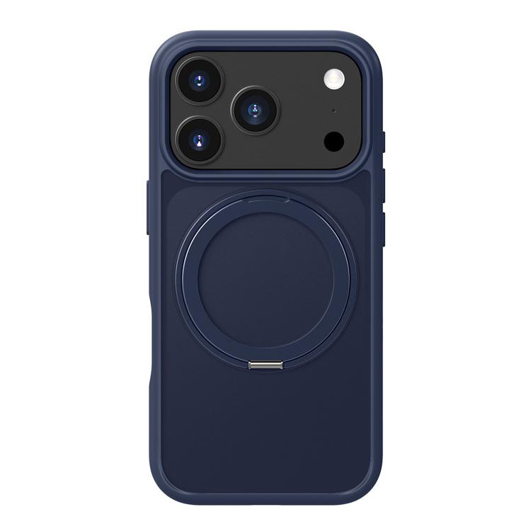 For iPhone 17 Pro Max Kalebol Frosted MagSafe Holder Acrylic Hybrid TPU Phone Case(Navy Blue) by Kalebol