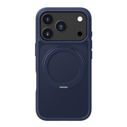 For iPhone 17 Pro Max Kalebol Frosted MagSafe Holder Acrylic Hybrid TPU Phone Case(Navy Blue) by Kalebol