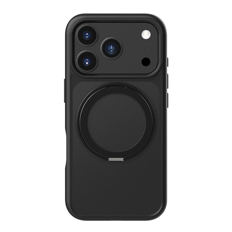 For iPhone 17 Pro Max Kalebol Frosted MagSafe Holder Acrylic Hybrid TPU Phone Case(Black) by Kalebol