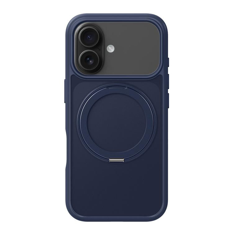 For iPhone 17 Kalebol Frosted MagSafe Holder Acrylic Hybrid TPU Phone Case(Navy Blue) by Kalebol