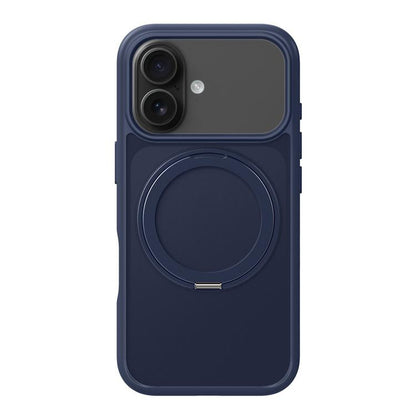 For iPhone 17 Kalebol Frosted MagSafe Holder Acrylic Hybrid TPU Phone Case(Navy Blue) by Kalebol