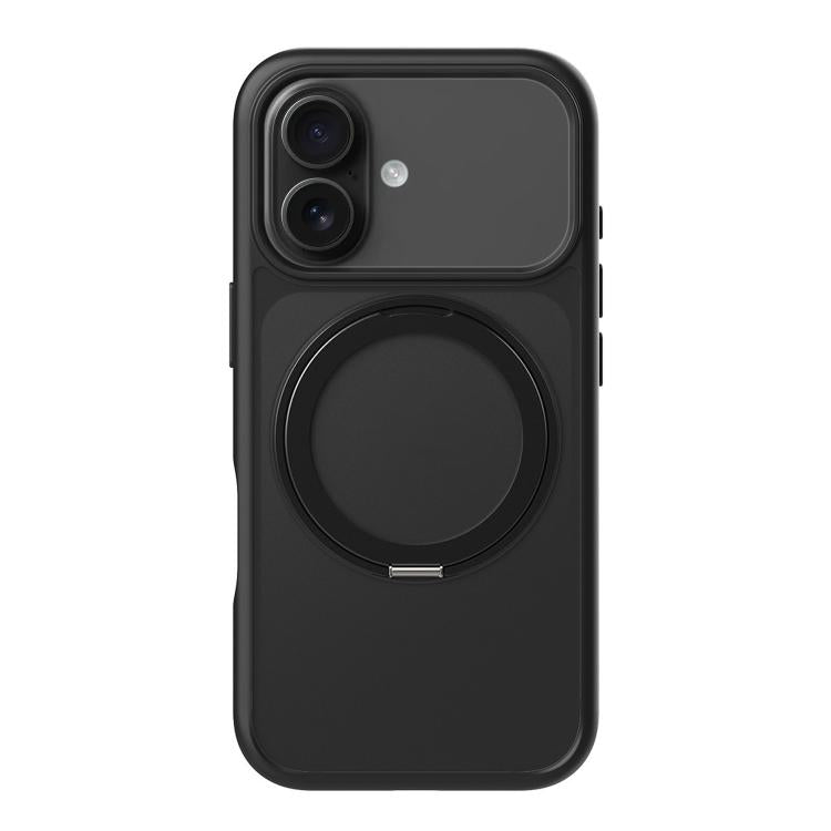 For iPhone 17 Kalebol Frosted MagSafe Holder Acrylic Hybrid TPU Phone Case(Black) by Kalebol